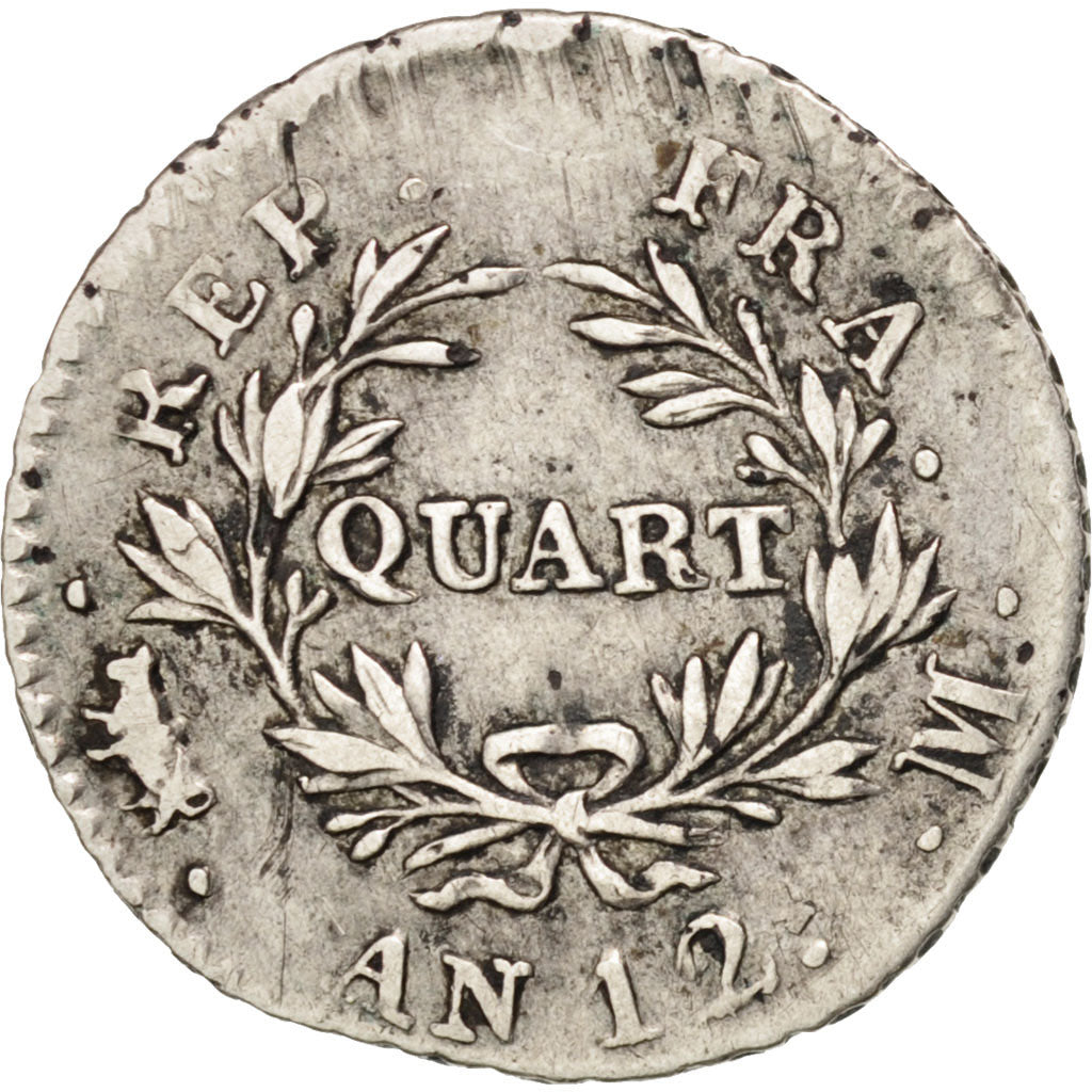Moneda, Francia, Napoléon I, 1/4 Franc, 1804, Toulouse, BC+, Plata, KM:653.6