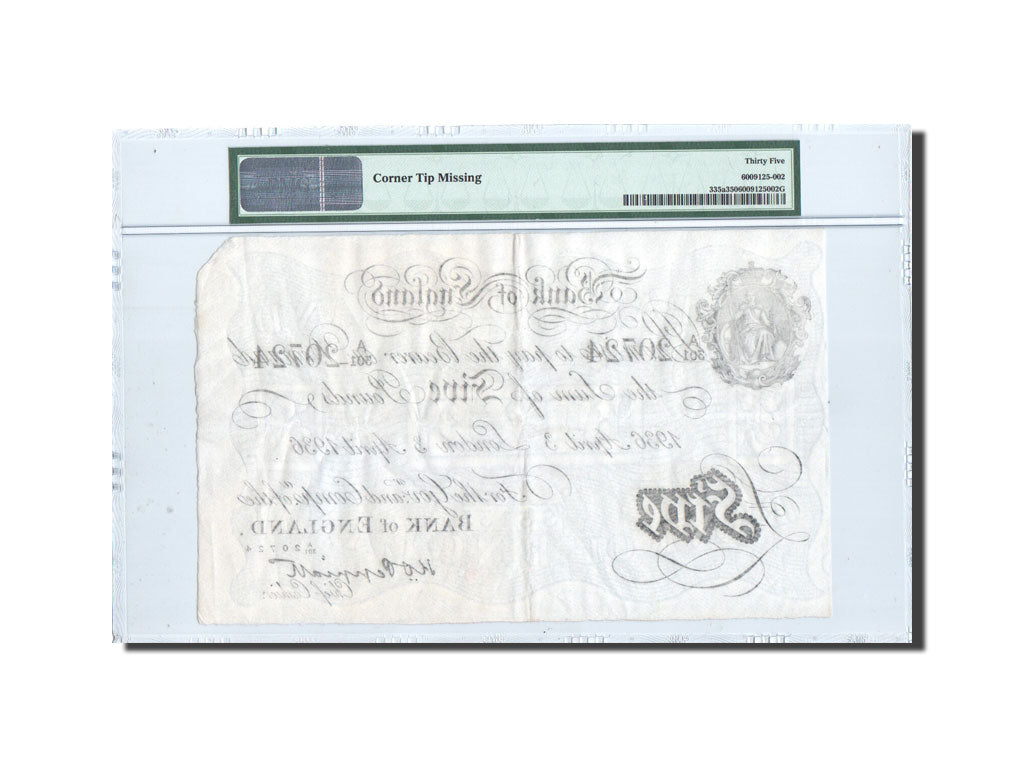Banknote, Great Britain, 5 Pounds, 1936, 1936-4-3, KM:335a, graded, PMG