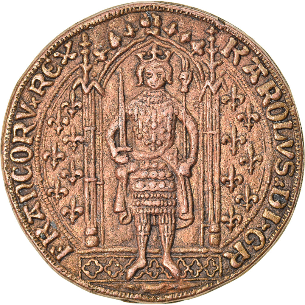 France, Token, Collection BP, Franc à Pied, Charles V, History, AU(55-58)