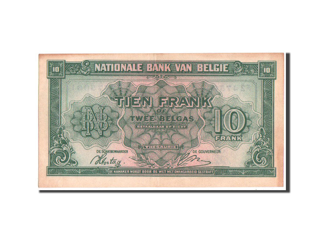 Banknote, Belgium, 10 Francs-2 Belgas, 1943, 1943-02-01, KM:122, EF(40-45)
