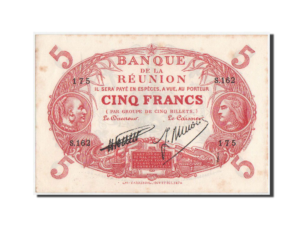 Banconote, Réunion, 5 Francs, 1938, KM:14, SPL-