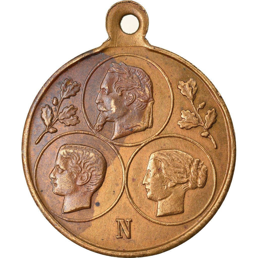 Francia, medaglia, Napoléon III, Exposition Internationale Maritime du Havre