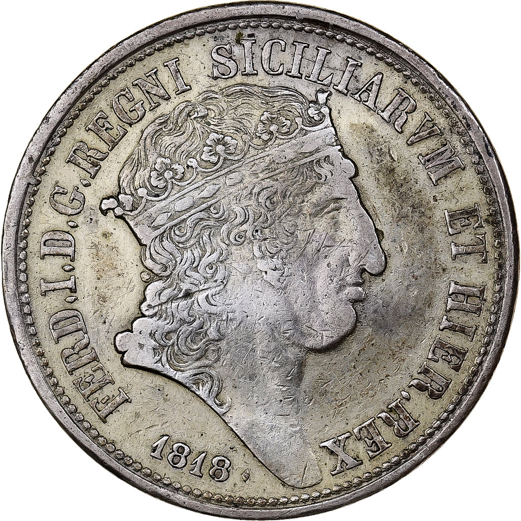 Kingdom of the Two Sicilies, Ferdinando I, 120 Grana, 1818, Silver, EF(40-45)