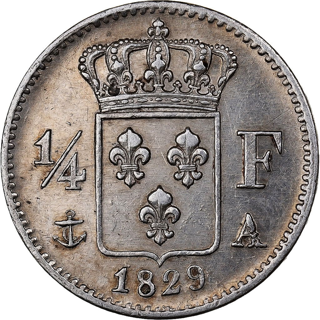 Frankreich, Charles X, 1/4 Franc, 1829, Paris, Silber, VZ, Gadoury:353, KM:722.1