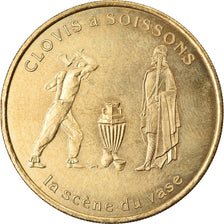 France, Medal, 1 Euro de Soissons, Clovis, 1997, MS(64), Copper-Nickel-Aluminum