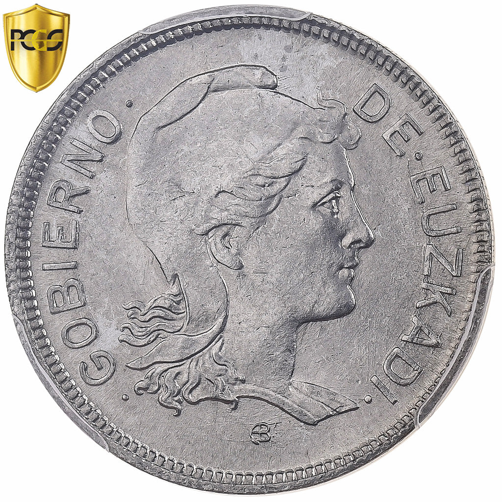 Basque Country, 2 Pesetas, Euzkadi, 1937, Brussels, Nickel, PCGS, MS65, KM:2