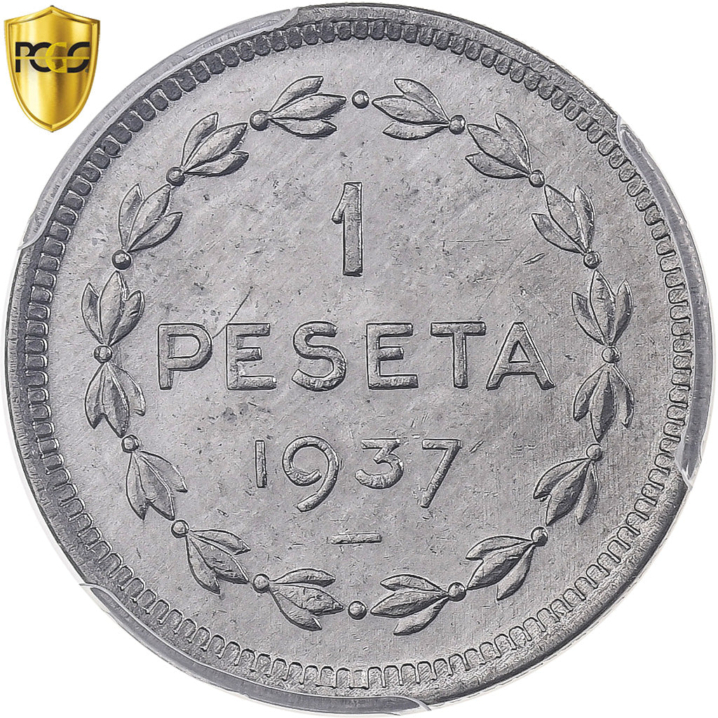 Basque Country, Peseta, Euzkadi, 1937, Brussels, Nickel, PCGS, MS65, KM:1