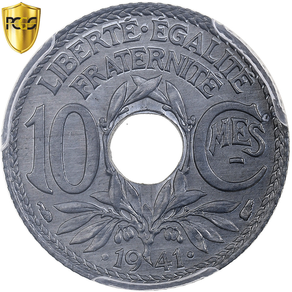France, 10 Centimes, Lindauer, .1941., Paris, Zinc, PCGS, MS66, Gadoury:288c