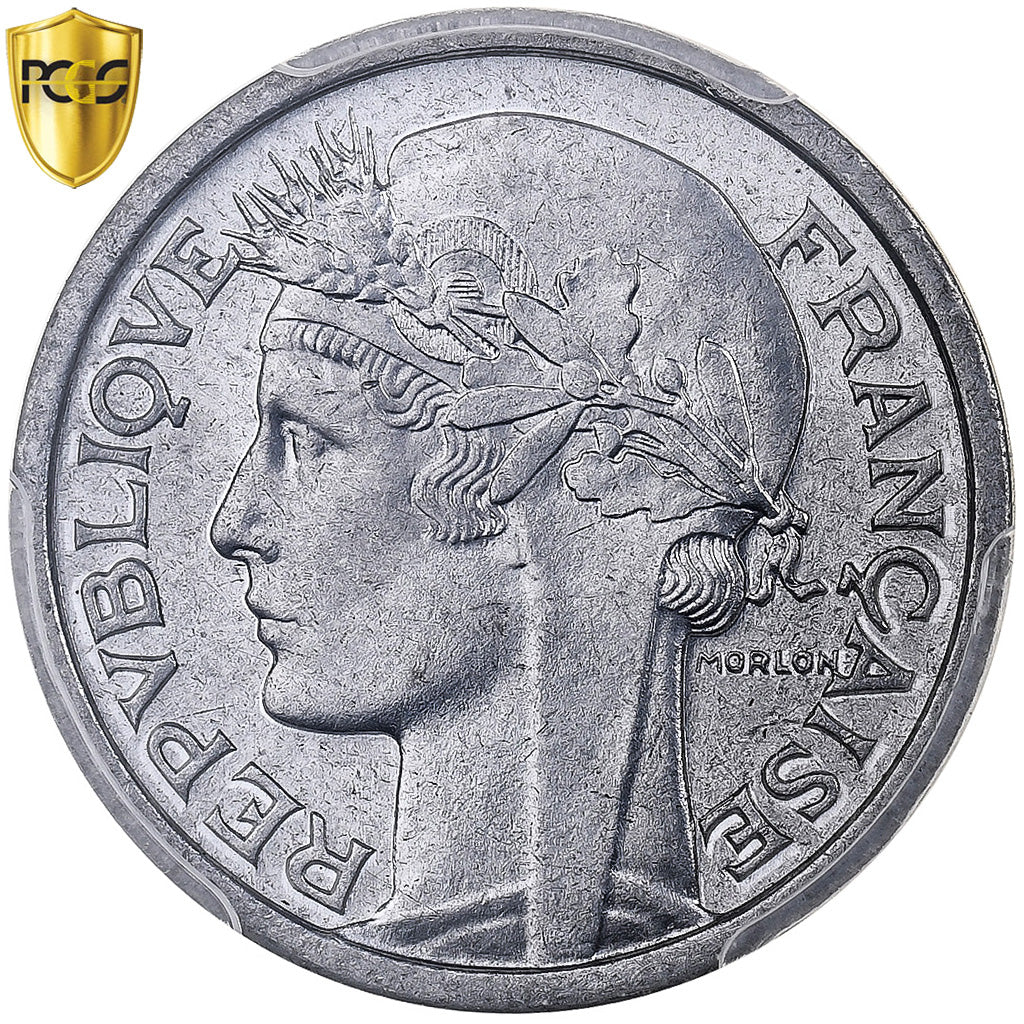 France, Franc, Morlon, 1957, Paris, Aluminium, PCGS, MS65, Gadoury:473b