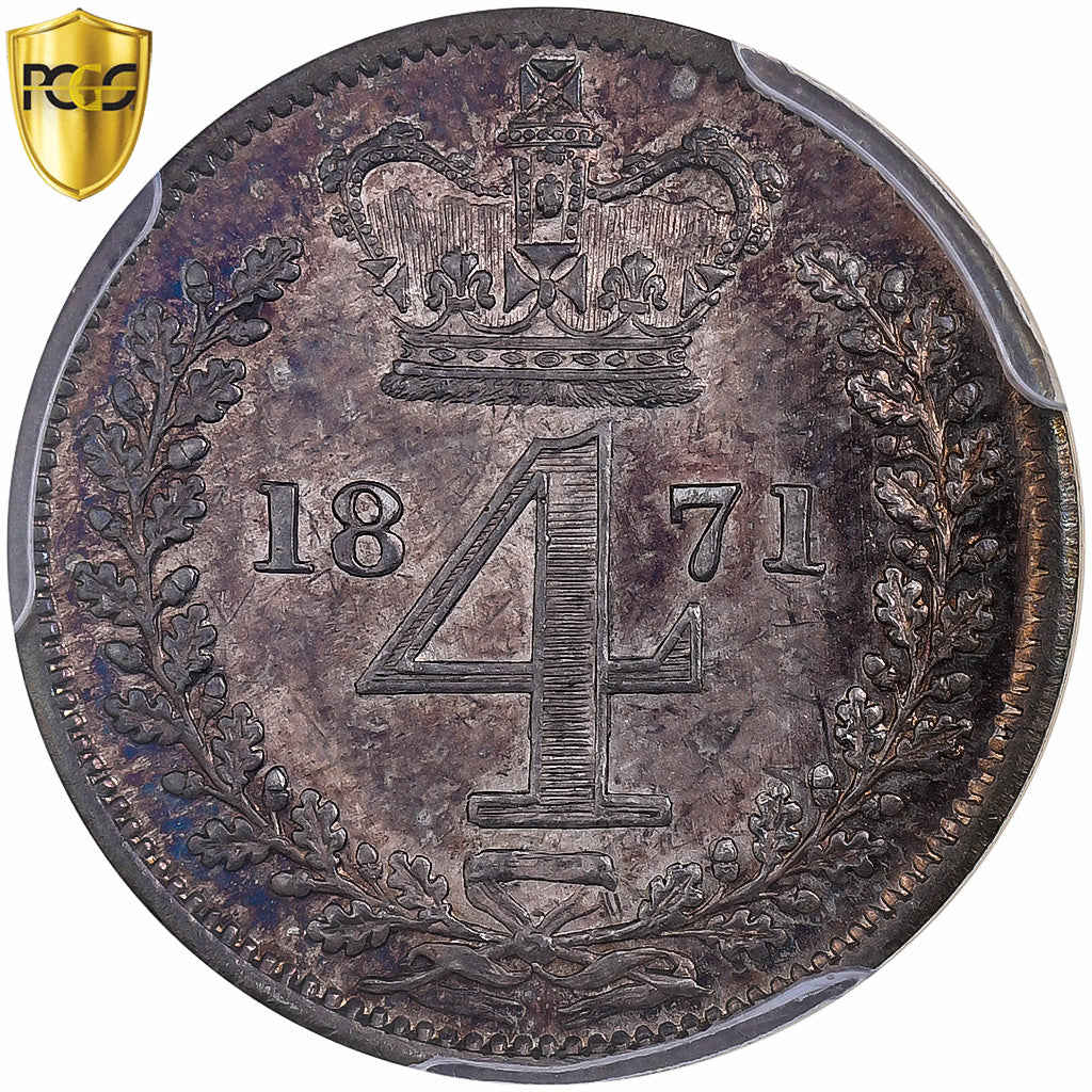 Great Britain, Victoria, 4 Pence, Maundy, 1871, Silver, PCGS, PL65, Spink:3917