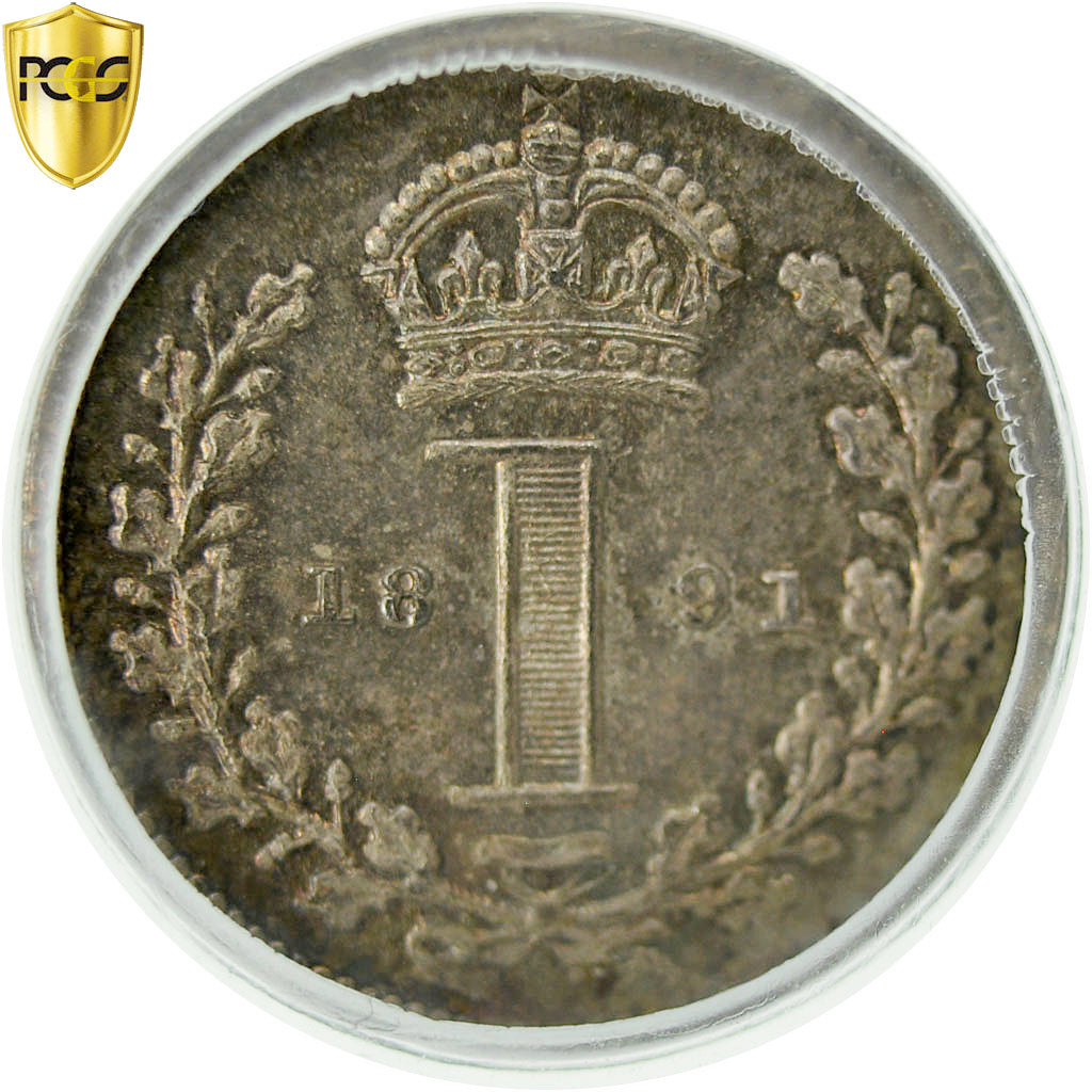 Gran Bretagna, Victoria, Penny, 1891, London, maundy, Argento, PCGS, PL66