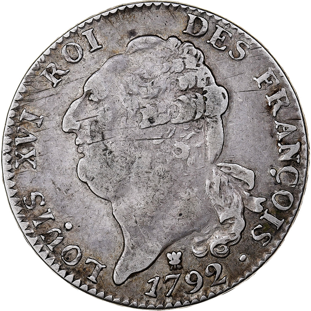 Francia, Louis XVI, Écu de 6 livres françois, 1792, Limoges, Argento, MB+