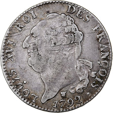Francia, Louis XVI, Écu de 6 livres françois, 1792, Limoges, Argento, MB+