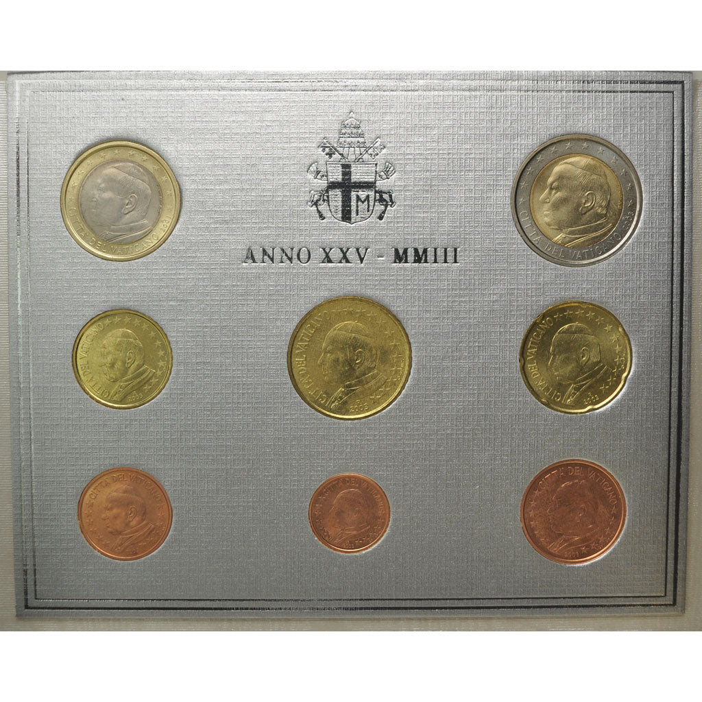 Vatican, Jean Paul II, Coffret 1 ct. - 2 Euro, 2003, Rome, FDC