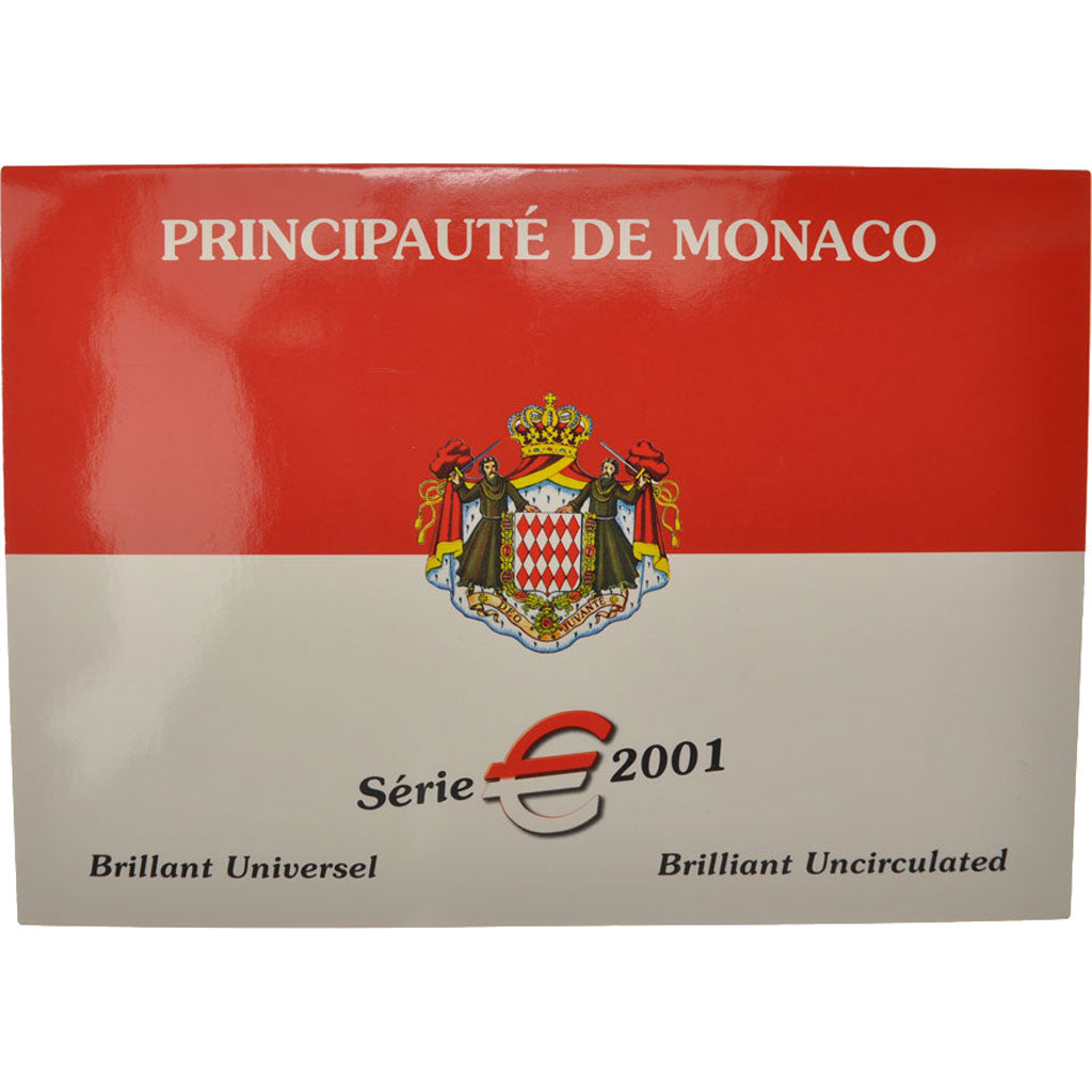 Monaco, Set 1c. à 2€, BU, 2001, MDP, MS(65-70)