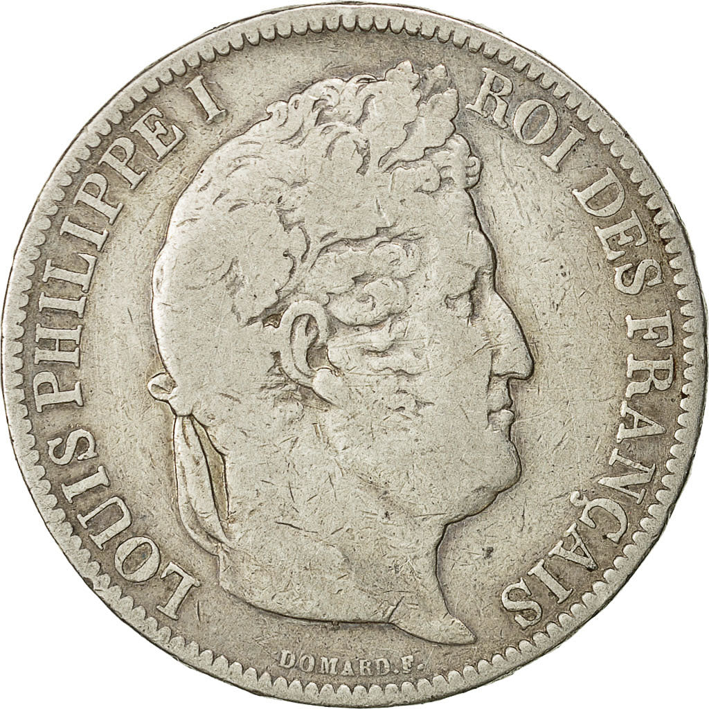 Coin, France, Louis-Philippe, 5 Francs, 1831, Bordeaux, F(12-15), Silver