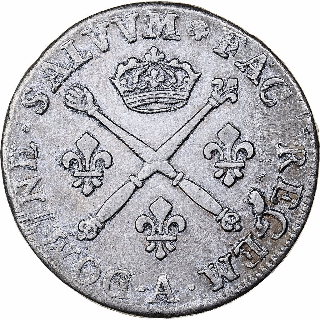 Francia, Louis XIV, 20 Sols aux insignes, 1707, Paris, Argento, MB+, Gadoury:164