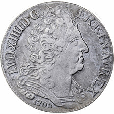 Frankrijk, Louis XIV, 20 Sols aux insignes, 1708, Lille, Zilver, ZF, Gadoury:164