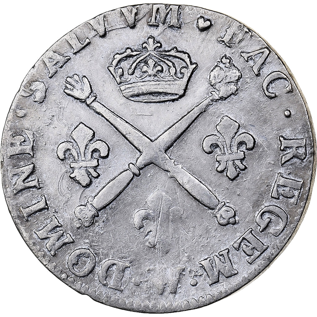 Frankrijk, Louis XIV, 20 Sols aux insignes, 1708, Lille, Zilver, ZF, Gadoury:164