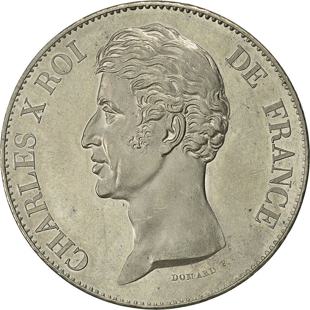 Munten, Frankrijk, Charles X, Concours d'Avers de Domard, 5 Francs, ESSAI, PR