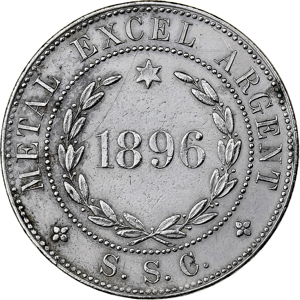 France, 20 Francs, Monnaie Inaltérable E.H.F, 1896, Paris, Essai, Maillechort