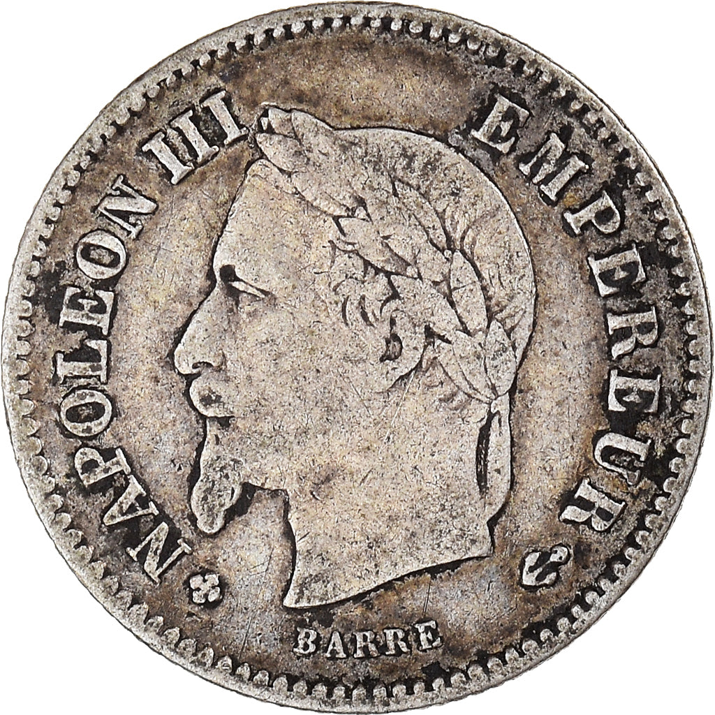 Moneda, Francia, Napoleon III, Napoléon III, 20 Centimes, 1867, Strasbourg