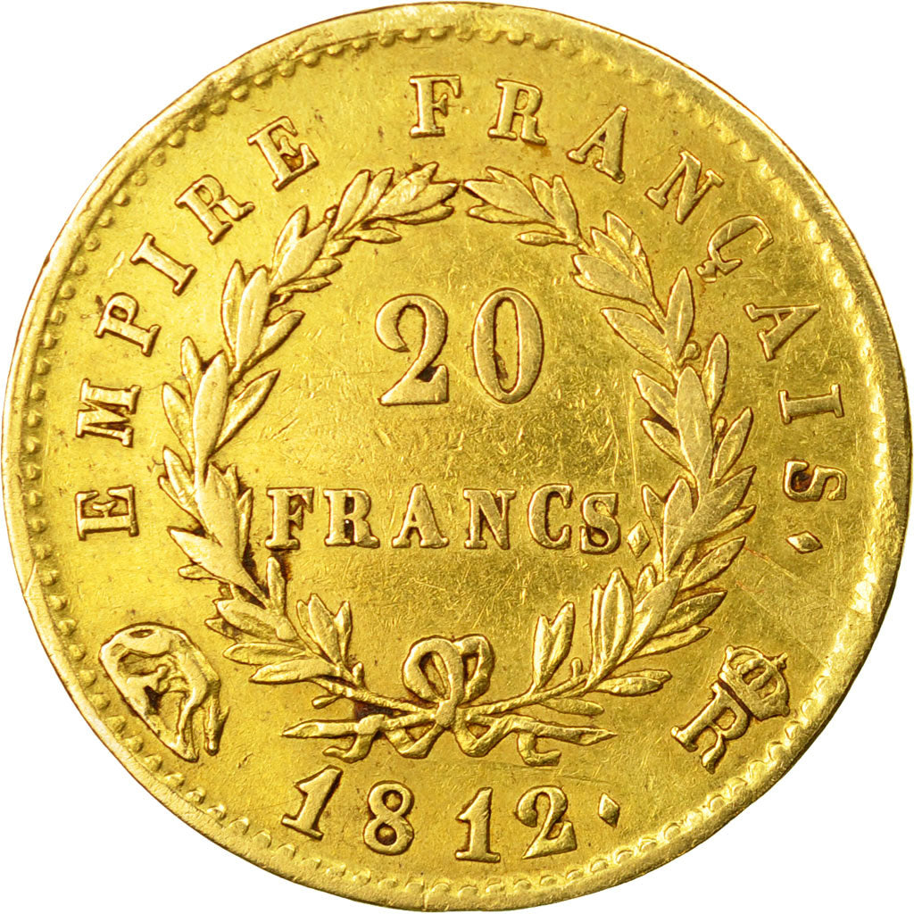 Munten, Frankrijk, Napoléon I, 20 Francs, 1812, Roma, ZF, Goud, KM:695.8