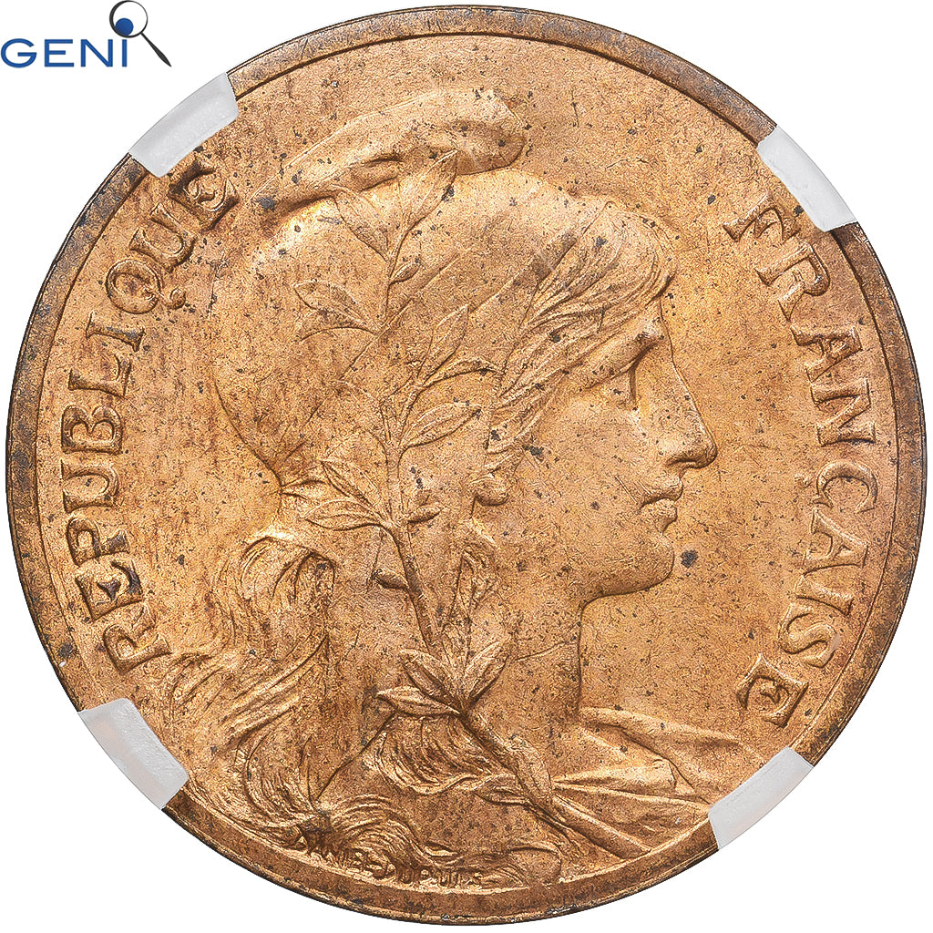 Moneta, Francia, Dupuis, 5 Centimes, 1898, Paris, GENI, MS63RB, Bronzo, KM:842