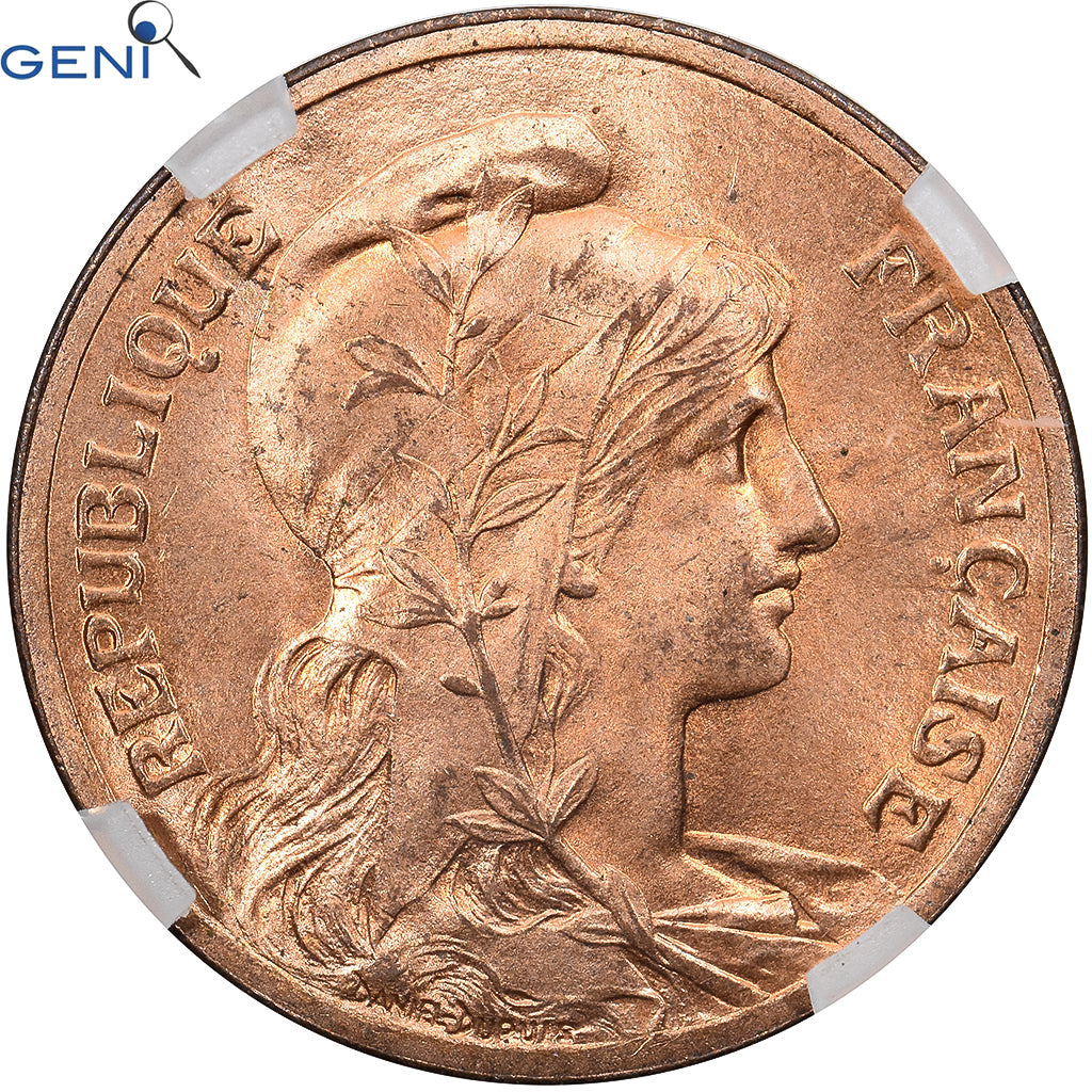 Munten, Frankrijk, Dupuis, 5 Centimes, 1900, Paris, GENI, MS65RD, Bronze