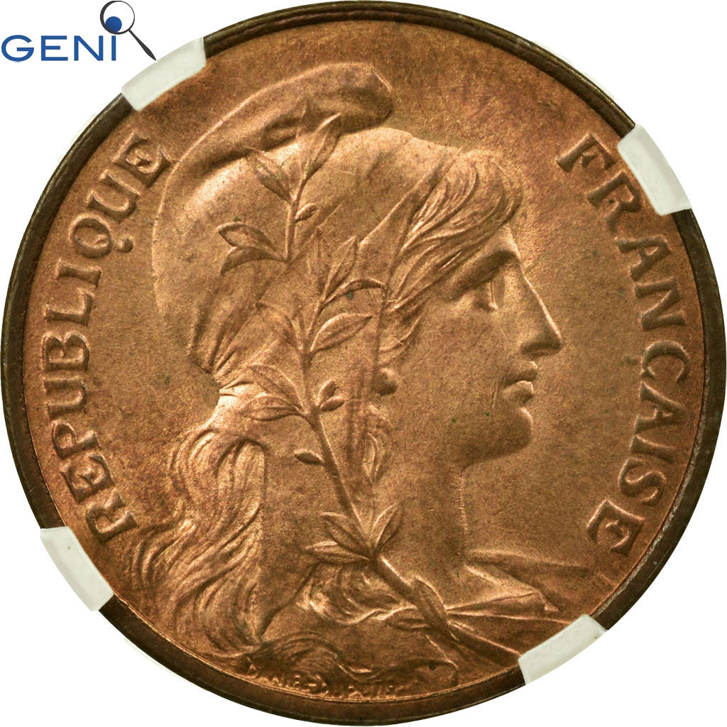 Moneta, Francja, Dupuis, 5 Centimes, 1912, Paris, GENI, MS64RB, MS(64), Bronze