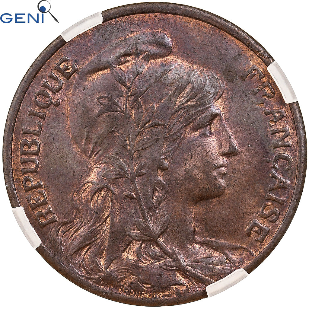 Monnaie, France, Dupuis, 10 Centimes, 1913, Paris, GENI, MS62BR, Bronze