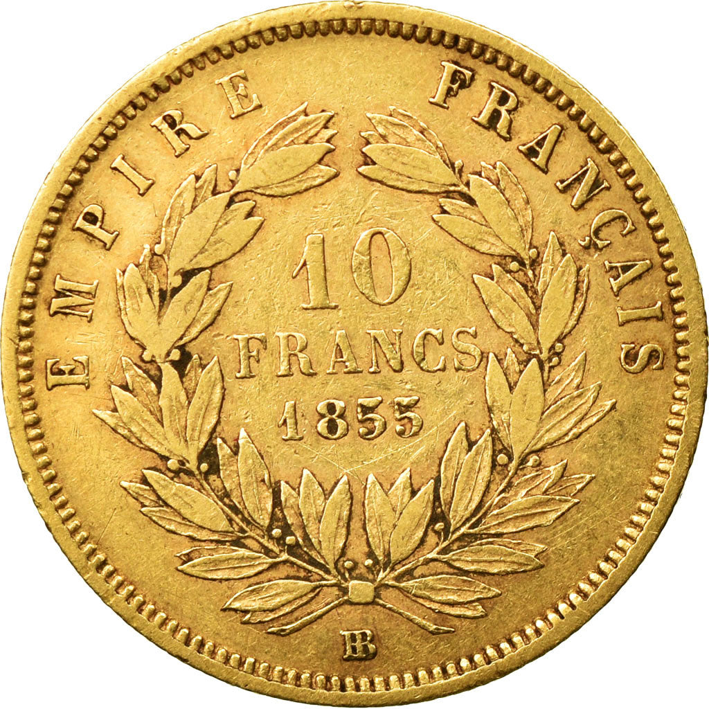 Frankrijk, 10 Francs, Napoléon III, 1855, Strasbourg, Goud, FR, Gadoury:1014