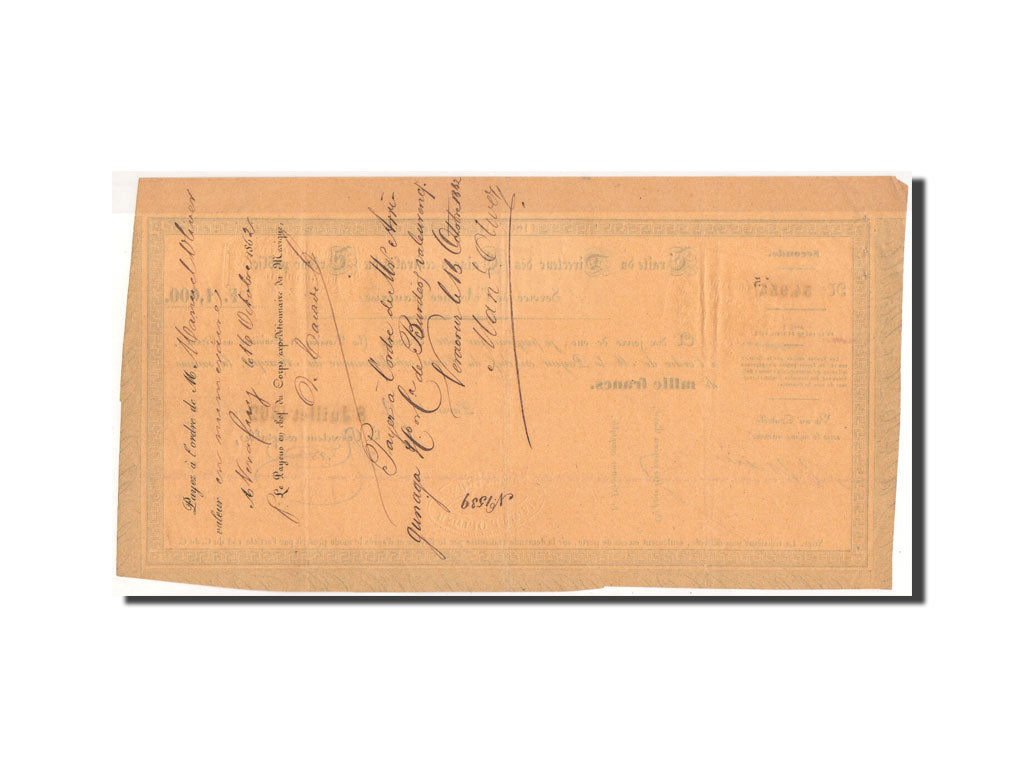 Mexico, 1000 Francs, 8.7.1862, VF 35, PMG