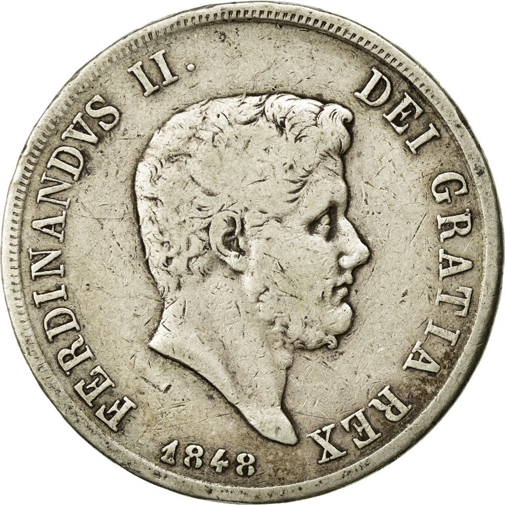 Monnaie, États italiens, NAPLES, Ferdinando II, 120 Grana, 1848, TB+, Argent