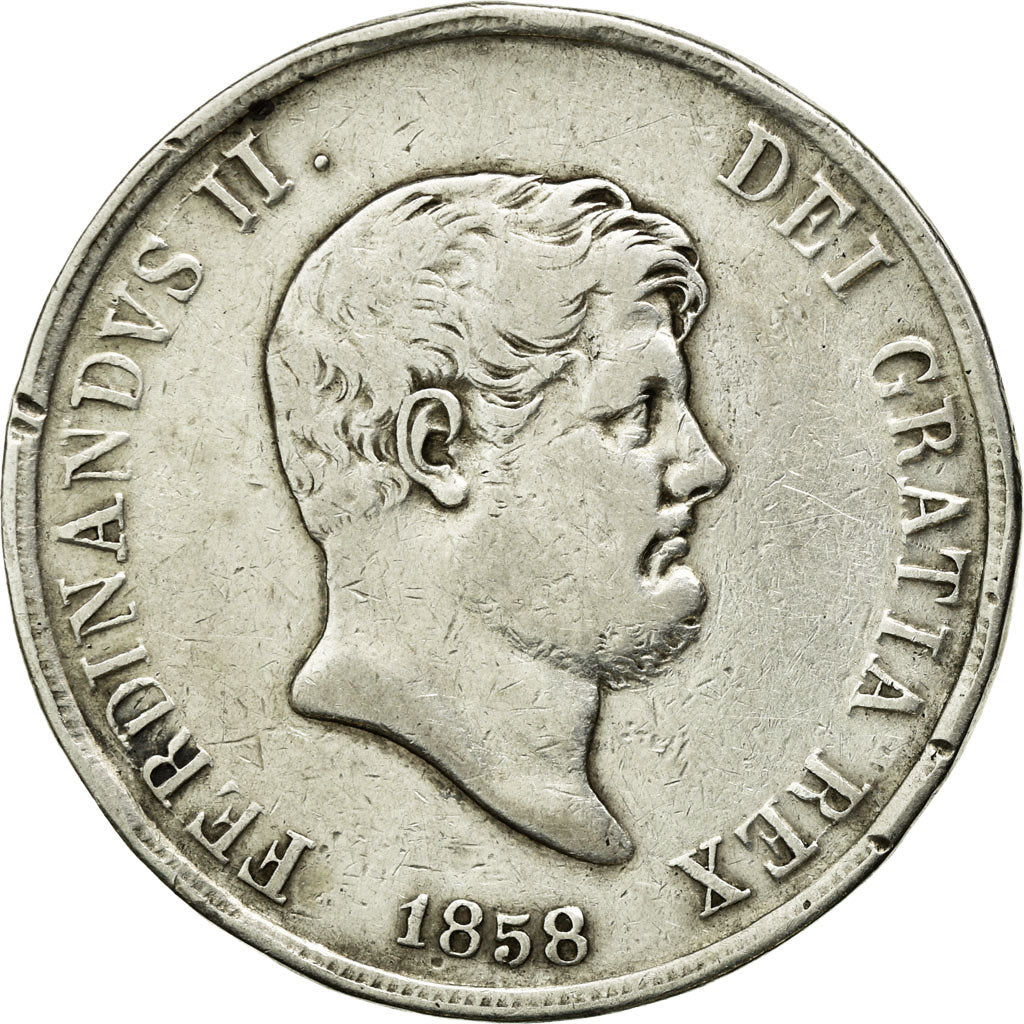 Moneta, STATI ITALIANI, NAPLES, Ferdinando II, 120 Grana, 1858, BB, Argento