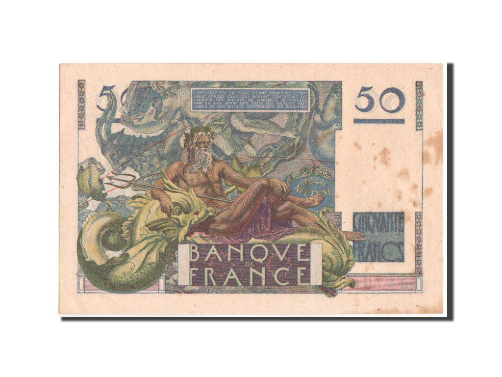 Banknote, France, 50 Francs, 50 F 1946-1951 ''Le Verrier'', 1947, 2.10.1947