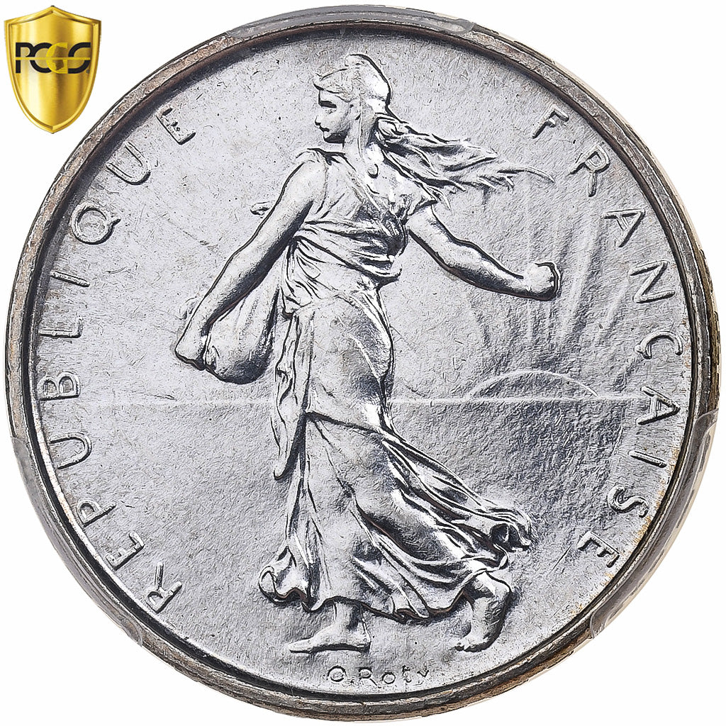 France, 5 Francs, Semeuse, 1961, Paris, Silver, PCGS, MS65, KM:926