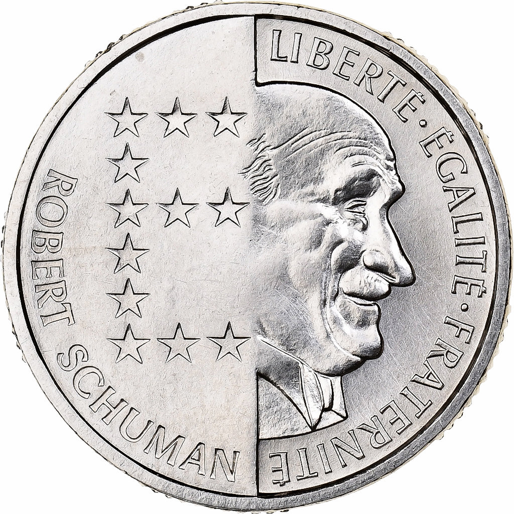 França, 10 Francs, Schuman, 1986, MDP, ENSAIO, Níquel, MS(64), Gadoury:825