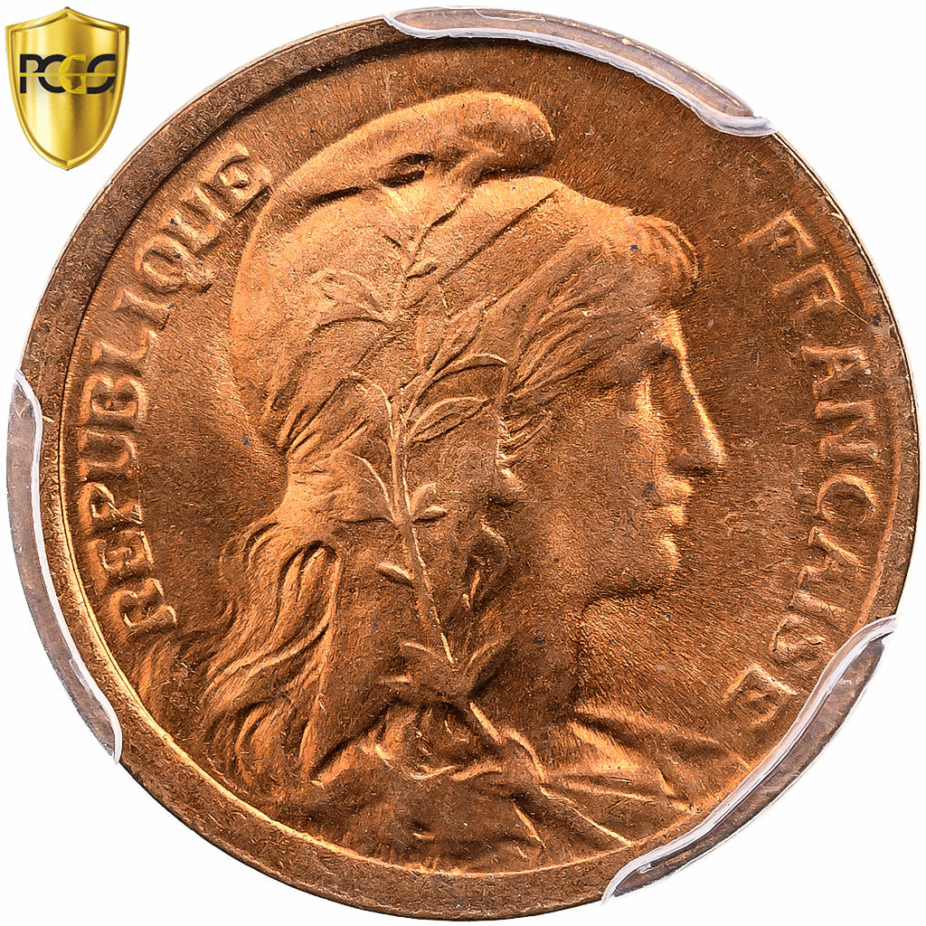 France, Centime, Daniel-Dupuis, 1919, Paris, Bronze, PCGS, MS66RD, Gadoury:90