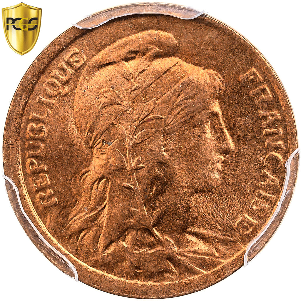 France, Centime, Daniel-Dupuis, 1919, Paris, Bronze, PCGS, MS66RD, Gadoury:90