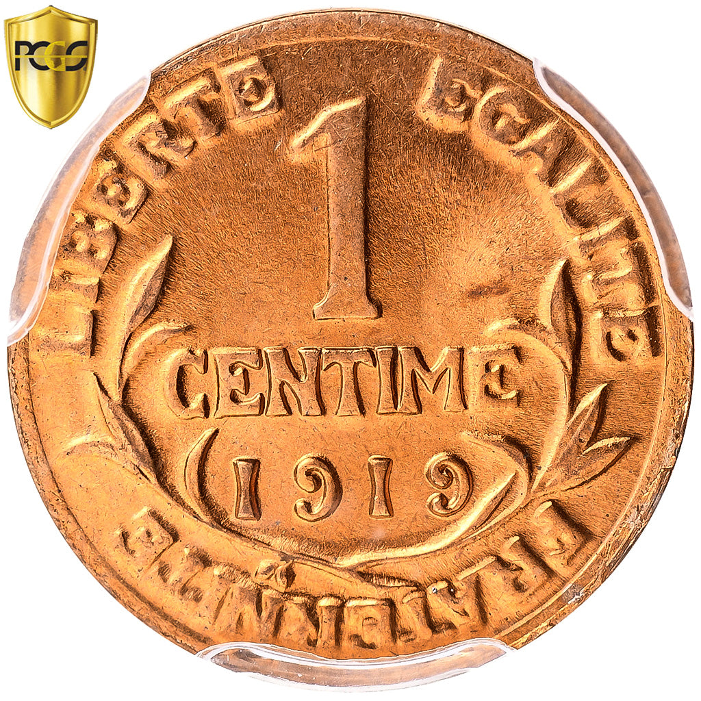 France, Centime, Daniel-Dupuis, 1919, Paris, Bronze, PCGS, MS66RD, KM:840