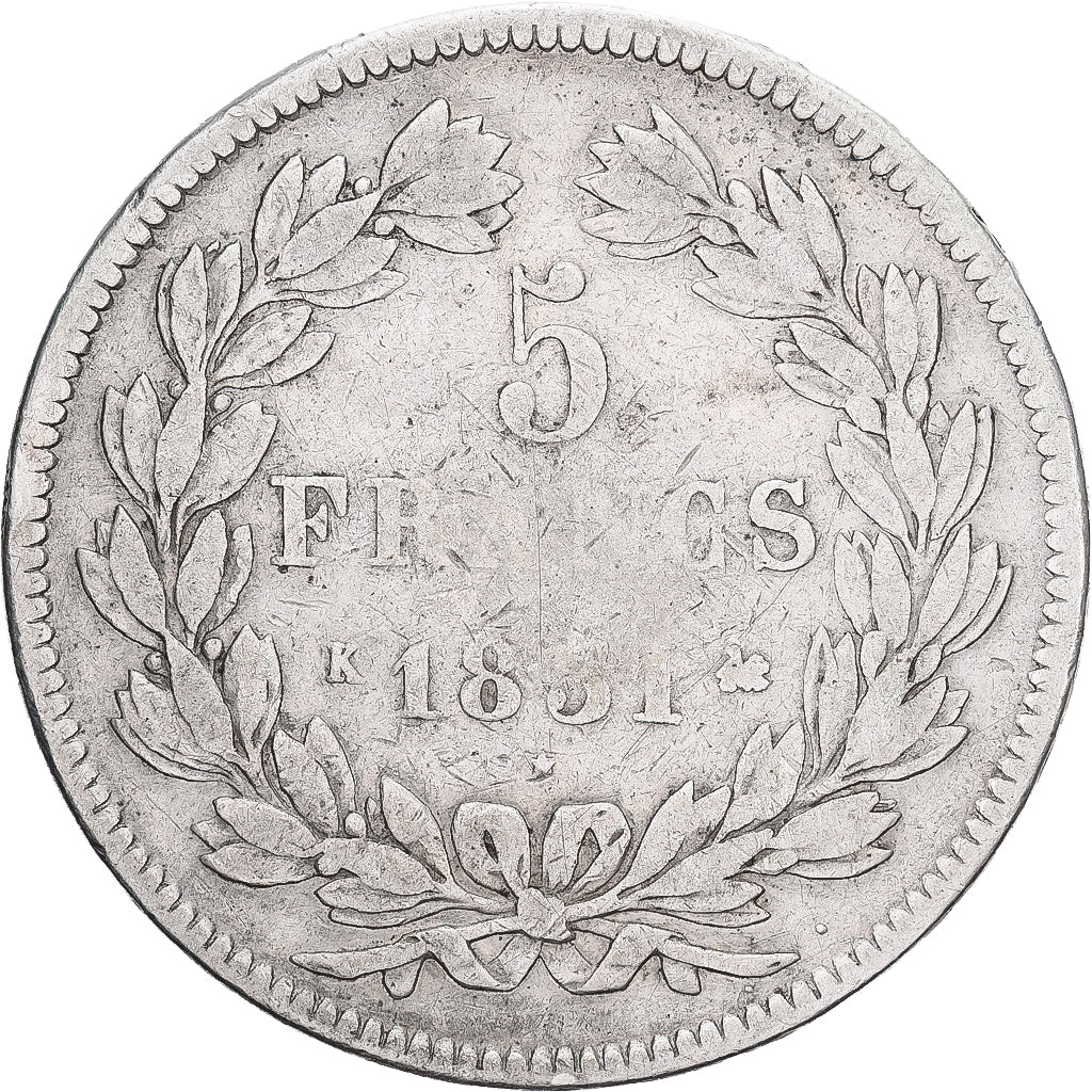 Coin, France, Louis-Philippe, 5 Francs, 1831, Bordeaux, HYBRIDE, VF(20-25)