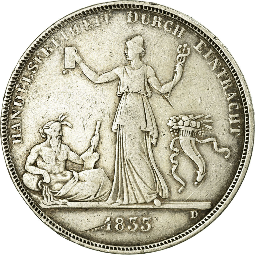 Kingdom of Württemberg, Wilhelm I, Thaler, 1833, Stuttgart, Silver, VF(30-35)