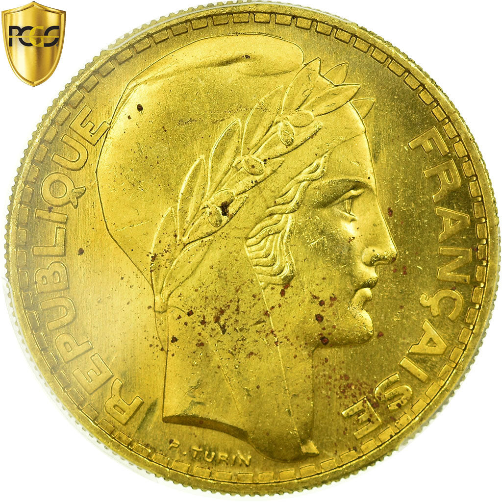 France, 20 Francs, Turin, 1929, Paris, Essai, Bronze-aluminium, PCGS, SPL