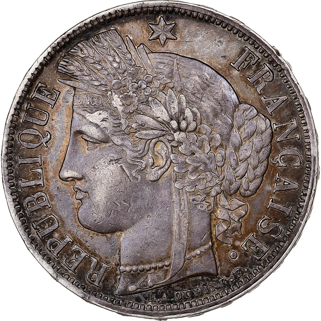 France, 5 Francs, Cérès, 1870, Bordeaux, Silver, EF(40-45), Gadoury:742
