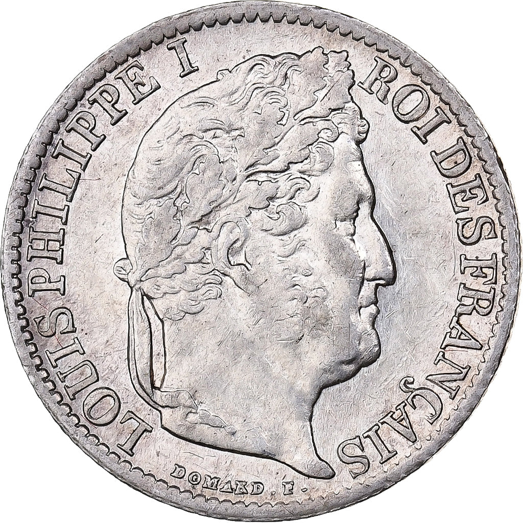 France, Louis-Philipp I, 1/2 Franc, 1842, Bordeaux, Silver, AU(50-53)