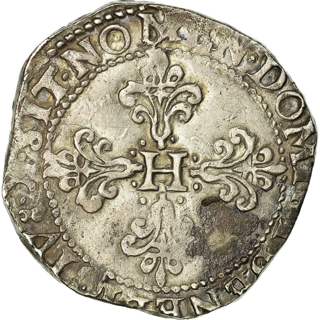 Munten, Frankrijk, Henri III, Franc au Col Plat, 1584, Bordeaux, ZF, Zilver