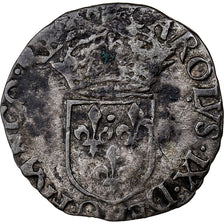 France, Charles IX, Sol Parisis, 1565-1570, Bordeaux, Très rare, Argent, TB