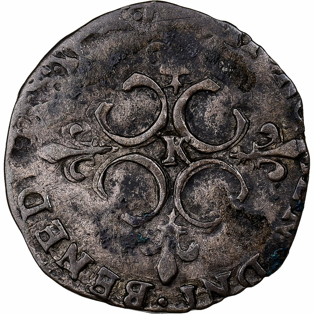 France, Charles IX, Sol Parisis, 1565-1570, Bordeaux, Très rare, Argent, TB