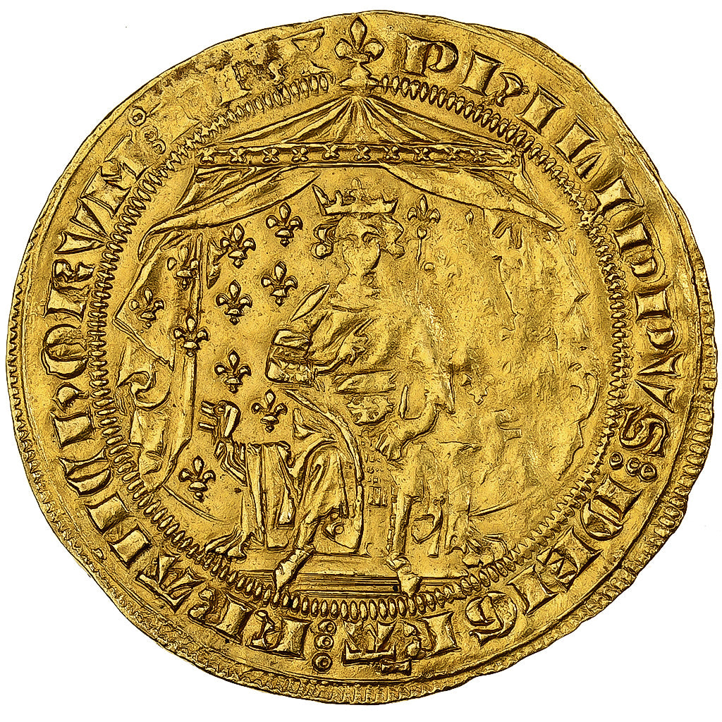 France, Philippe VI, Pavillon d'or, 1339-1350, Or, TTB, Duplessy:251
